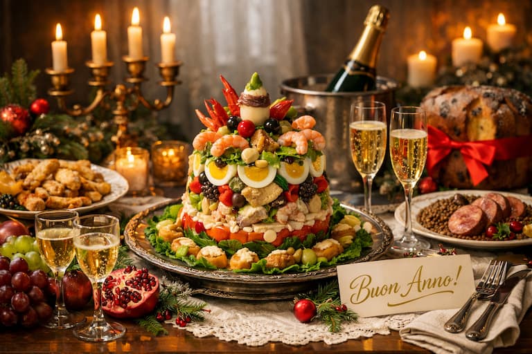 Cappon magro, spécialité ligure de fruits de mer servie lors des repas de fête en Italie